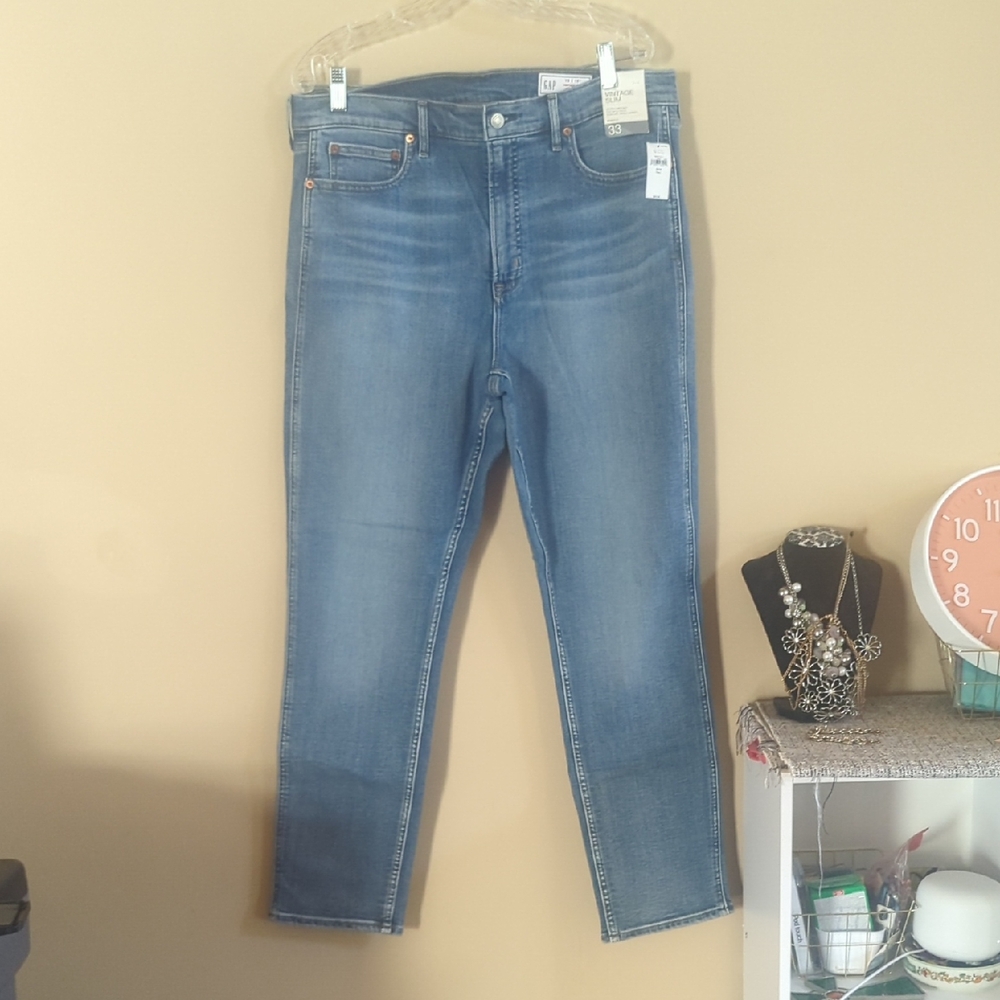 Gap High Rise Vintage Slim Stretch Size 33/16 NWT